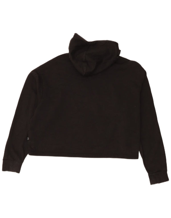 Puma Womens Crop Graphic Oversized Hoodie Jumper UK 18 XL Sort Bomuld
