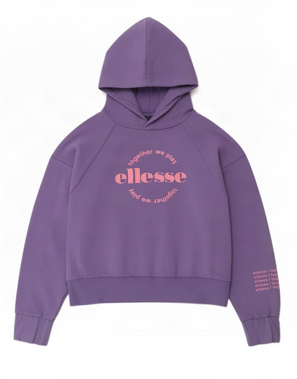 Ellesse Graphic Hoodie Jumper til kvinder UK 14 Medium Purple