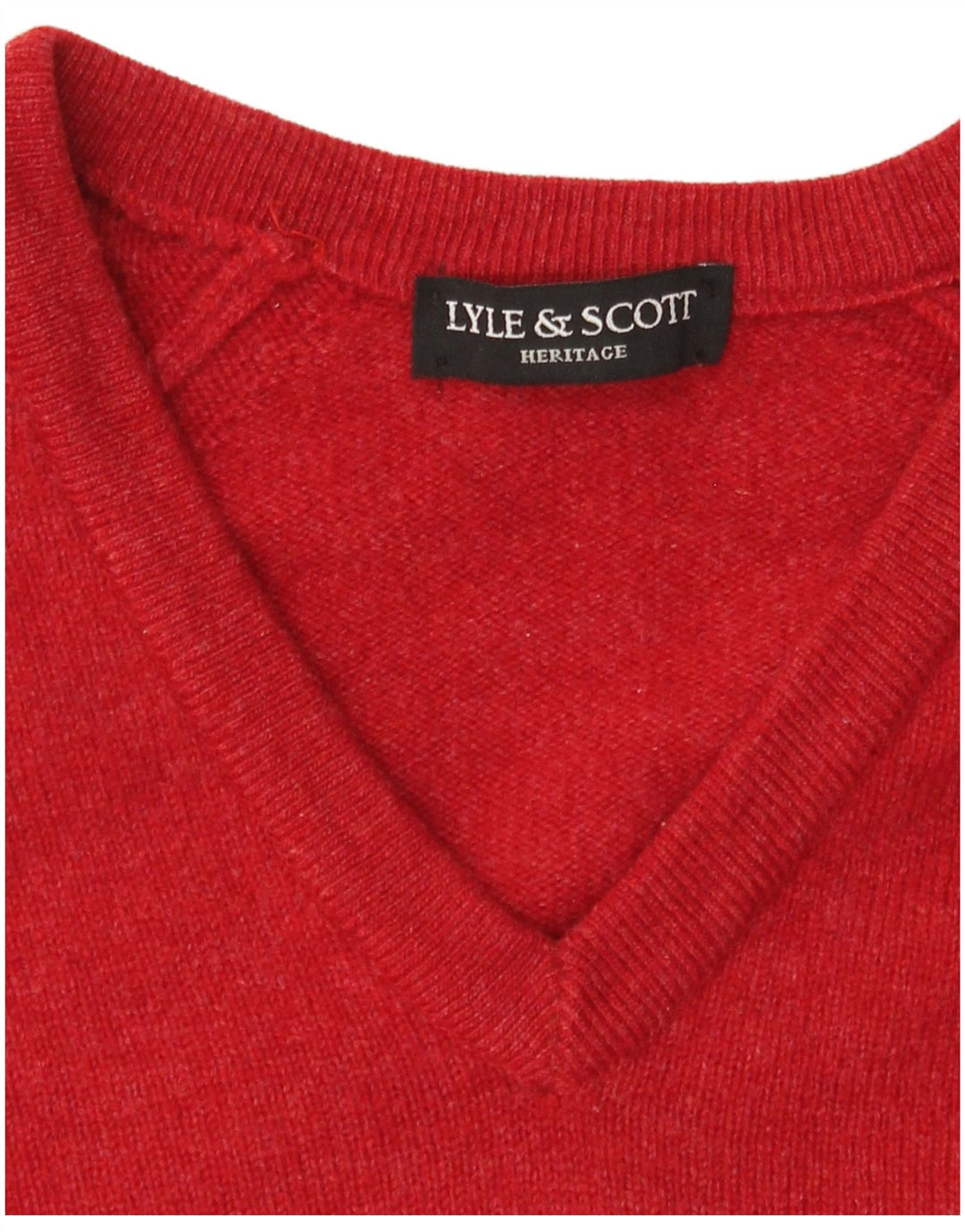 Lyle & Scott Heritage Heritage V-hals sweater stor rød