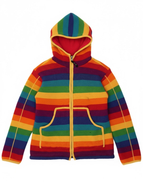 Vintage Dame Cardigan Sweater UK 12 Medium Flerfarvet Farverig