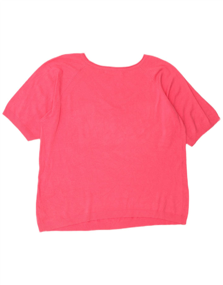 Zara Dame Oversized Boat Neck Jumper Sweater UK 14 Medium Pink