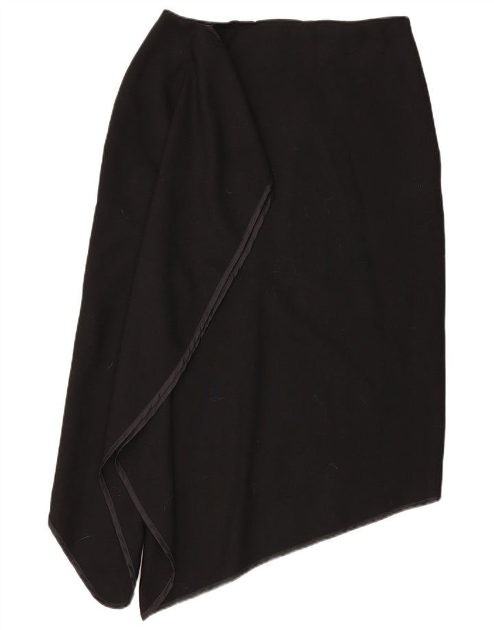 Vintage Dame Asymmetrisk Nederdel IT 46 Large W30 Sort Uld
