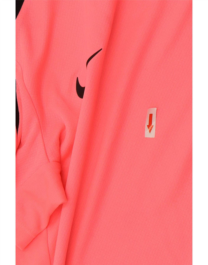 Nike Herre Dri Fit T-shirt Top Stor Pink Colourblock Polyester