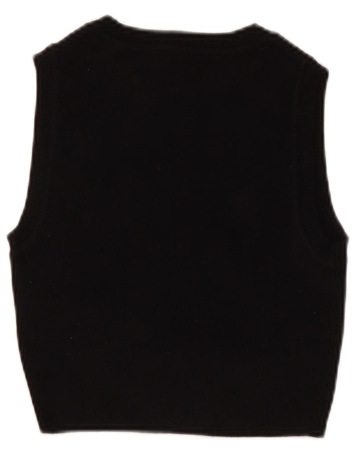ZARA Womens Crop Vest Tank Top UK 8 Small Black Viscose