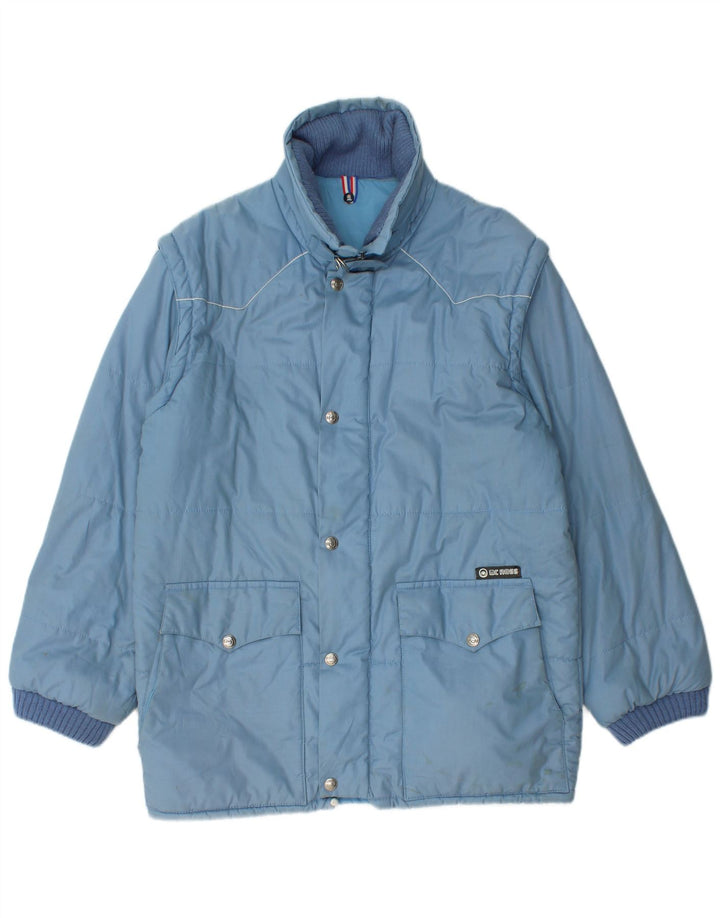 MC Ross Herre polstret jakke UK 38 Medium Blue Colourblock Classic