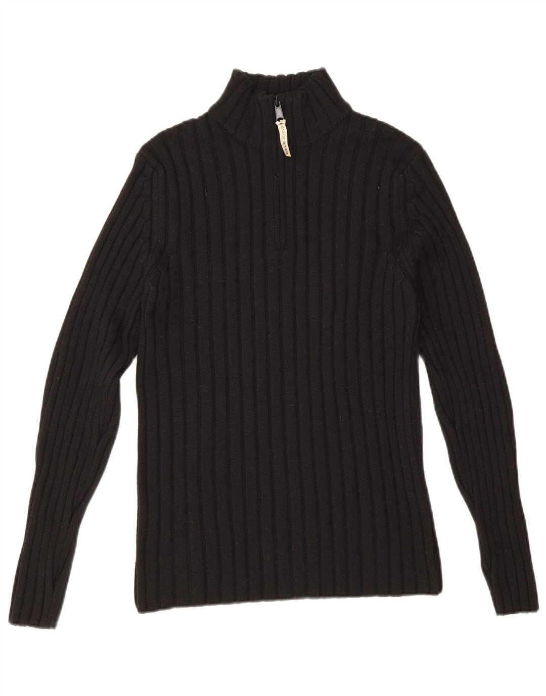 Rifle Herre Zip Neck Jumper Sweater Medium Sort Uld