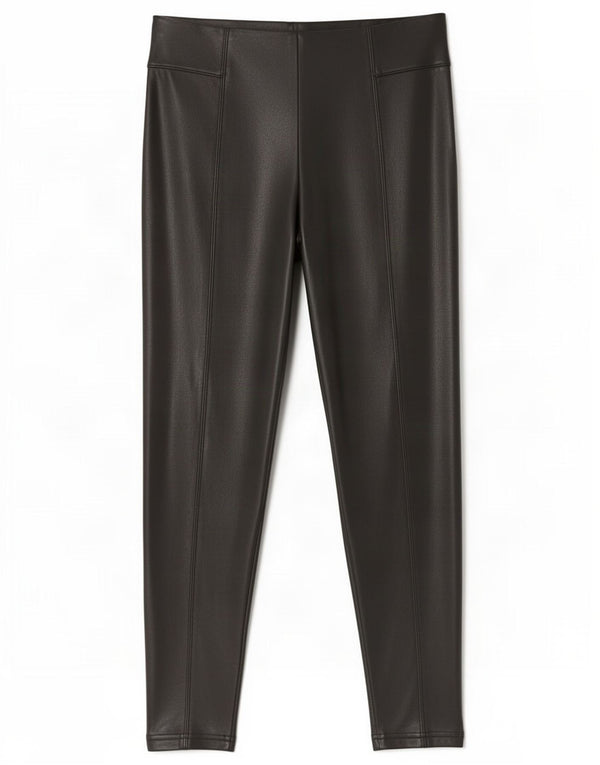 Marks & Spencer Womens High Waist imiteret læder Leggings UK 16 Large Black