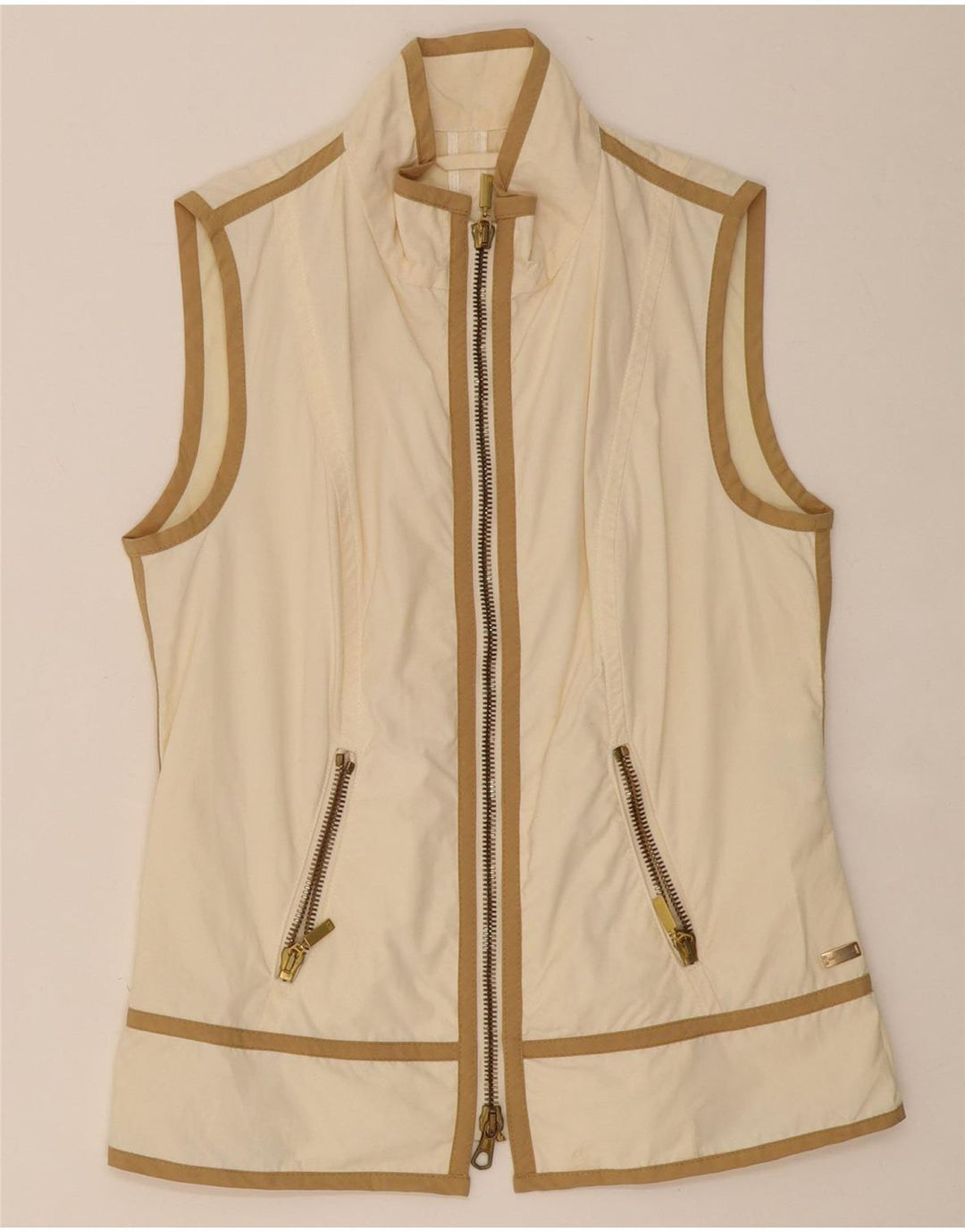 MARINA YACHTING Womens Gilet IT 42 Medium Beige Cotton Vintage Marina Yachting and Second-Hand Marina Yachting from Messina Hembry 