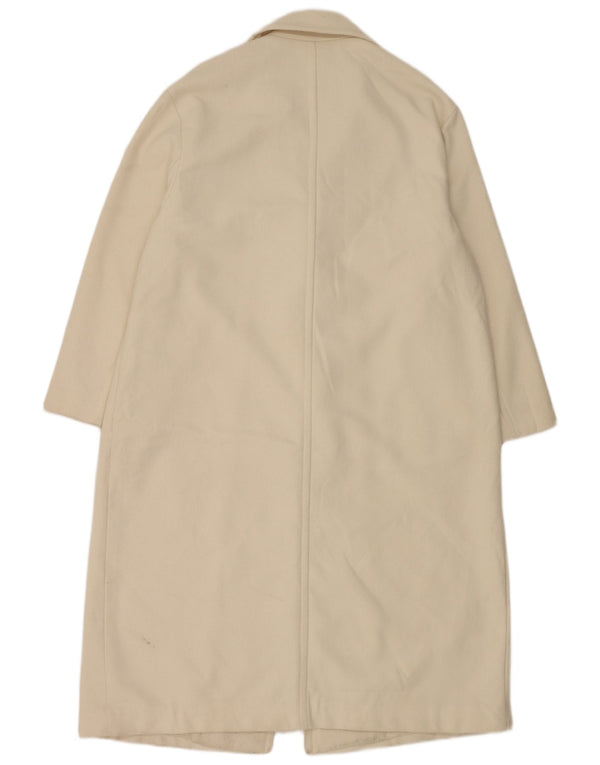 Zara Womens Overcoat UK 16 Large White Polyester