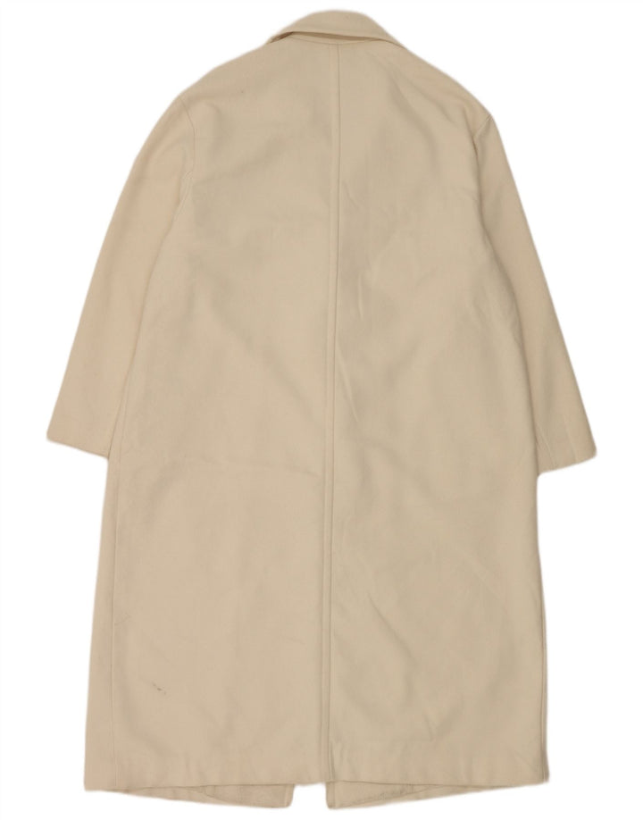 Zara Dame Overfrakke UK 16 Large White Polyester