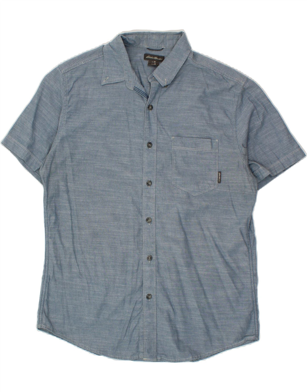 EDDIE BAUER Mens Short Sleeve Shirt Medium Blue Vintage Eddie Bauer and Second-Hand Eddie Bauer from Messina Hembry 