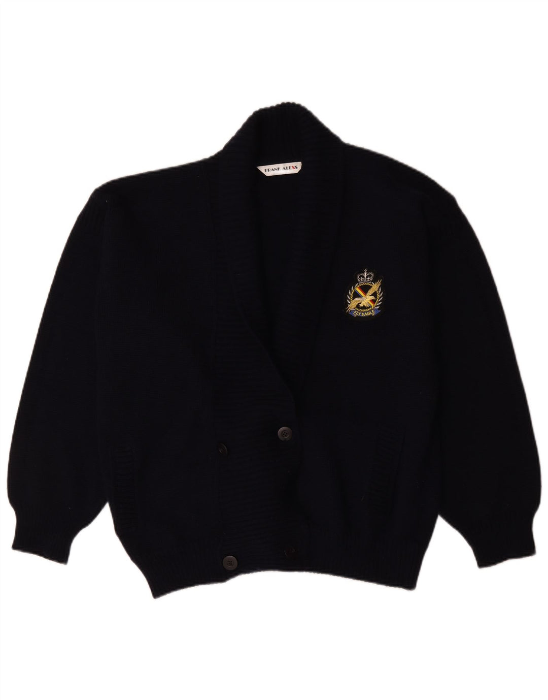Frank Alexs Dame Cardigan Sweater IT 52 2XL Marineblå Uld