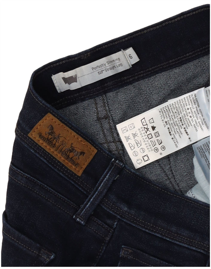 Levi's Dame 512 lige jeans US 6 Medium W28 L28 Marineblå