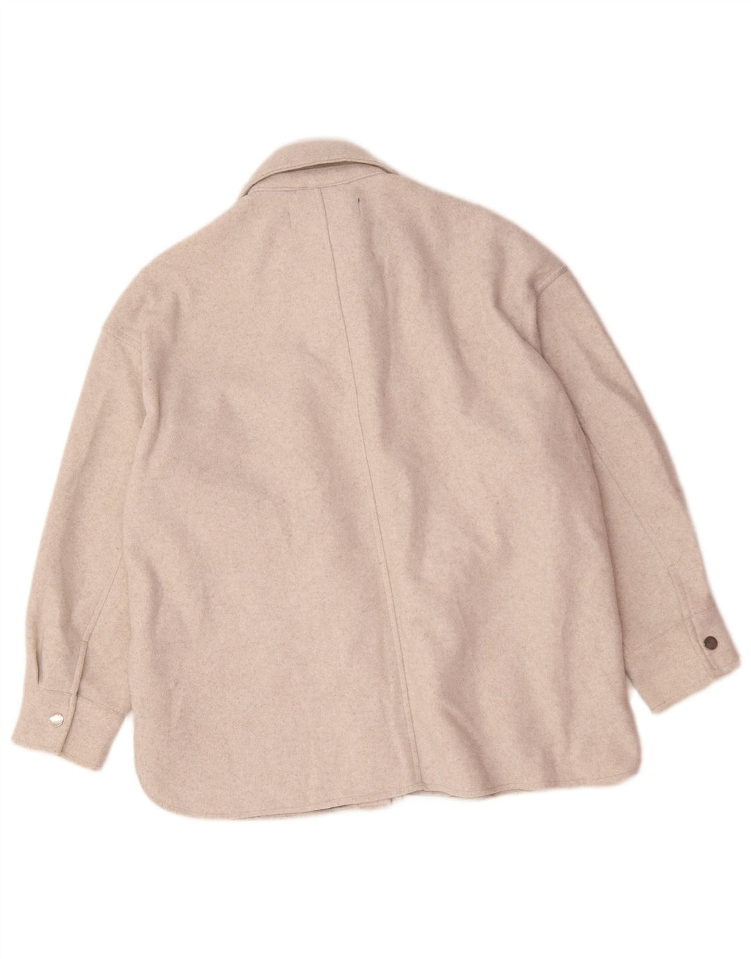 Zara Dame Shacket Jacket UK 14 Medium Beige Polyester
