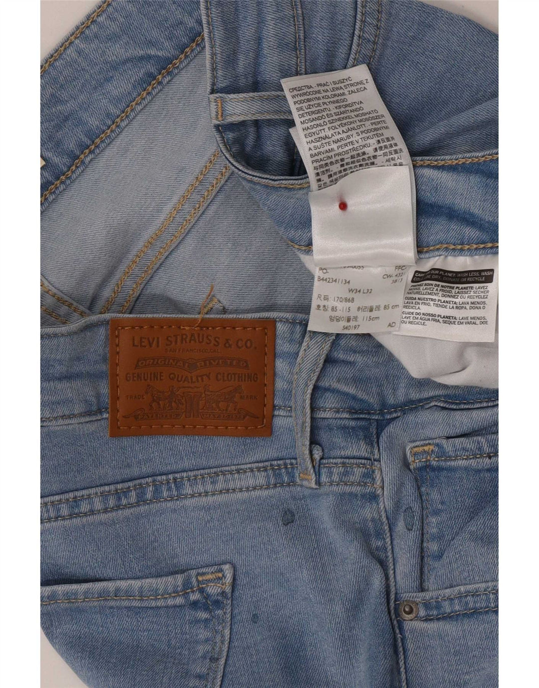 Levi's Womens 725 High Rise Bootcut Jeans W34 L32 Blue Lyocell