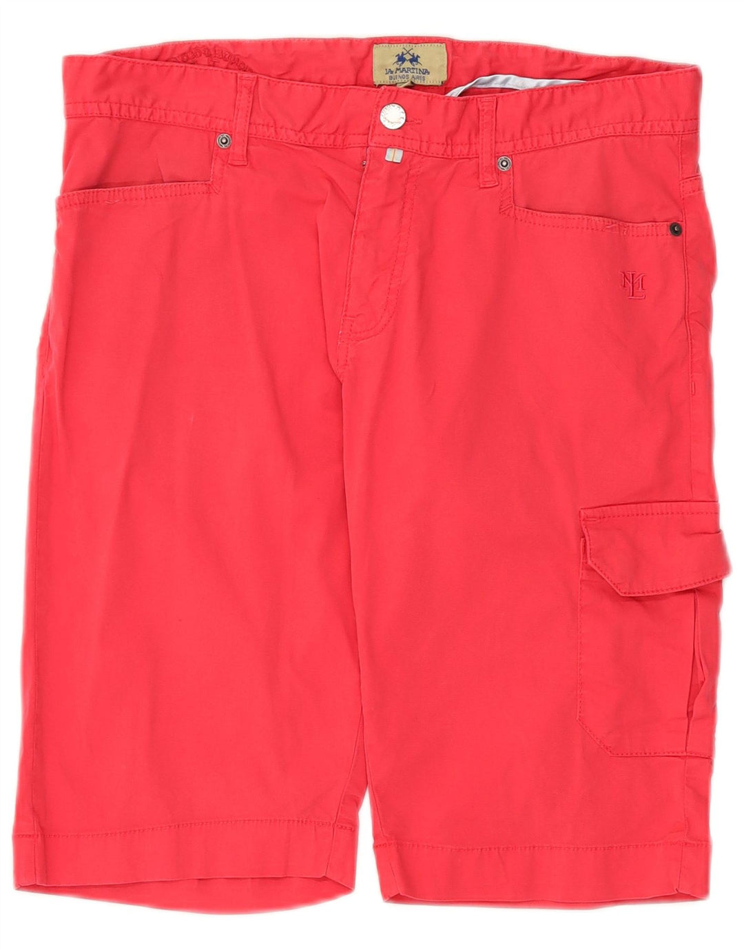 LA MARTINA Herre Cargo Shorts W34 Large Pink Bomuld