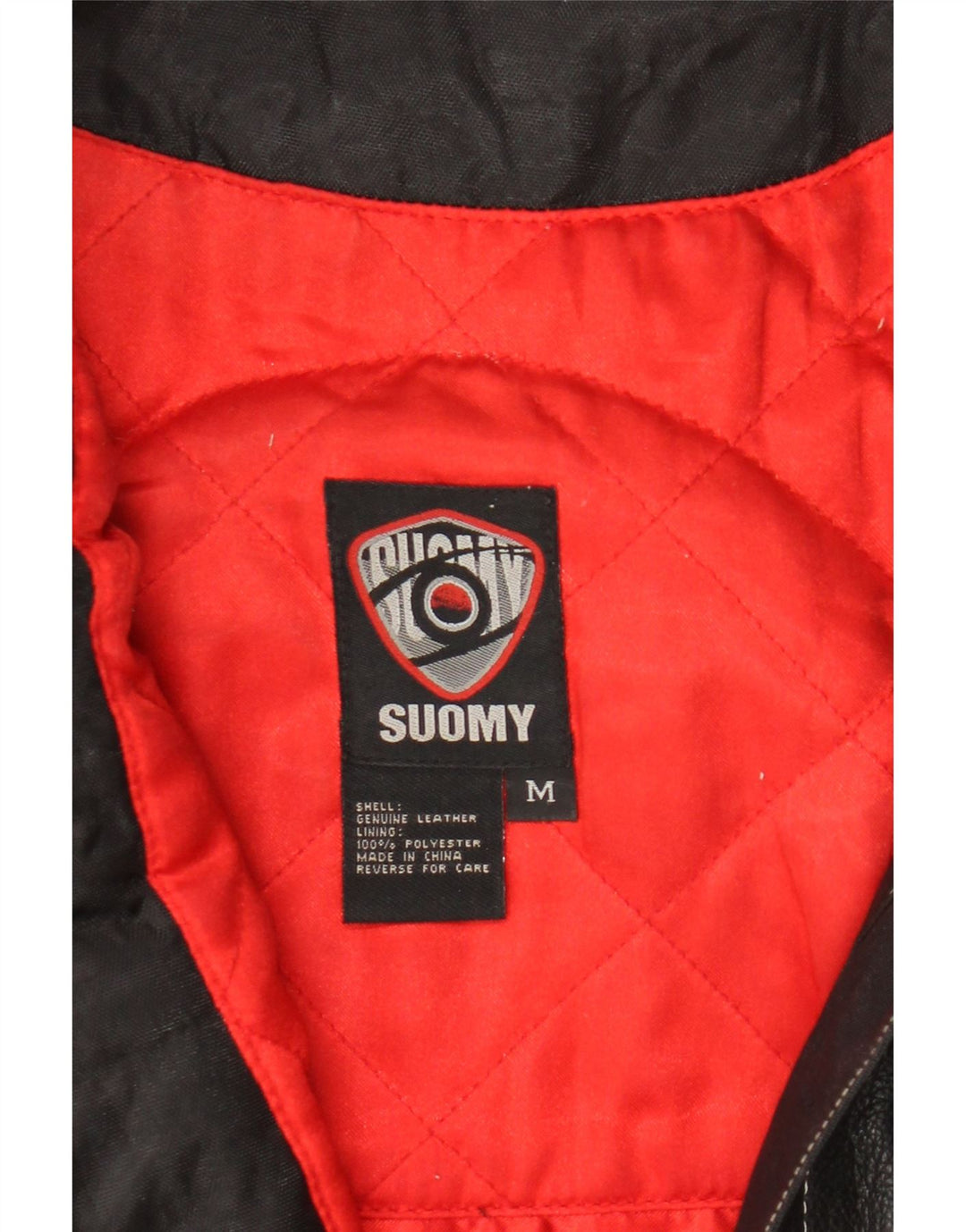 Suomy Womens Moto Racer Læderjakke UK 12 Medium Sort Læder