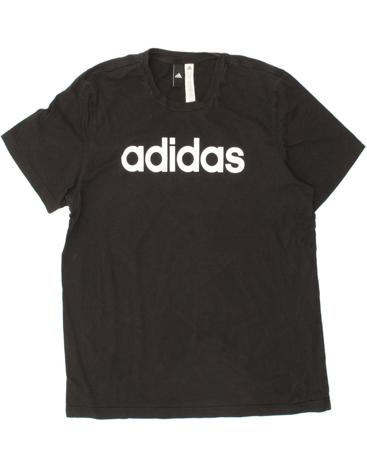 ADIDAS Mens Graphic T-Shirt Top Large Black Cotton Vintage Adidas and Second-Hand Adidas from Messina Hembry 