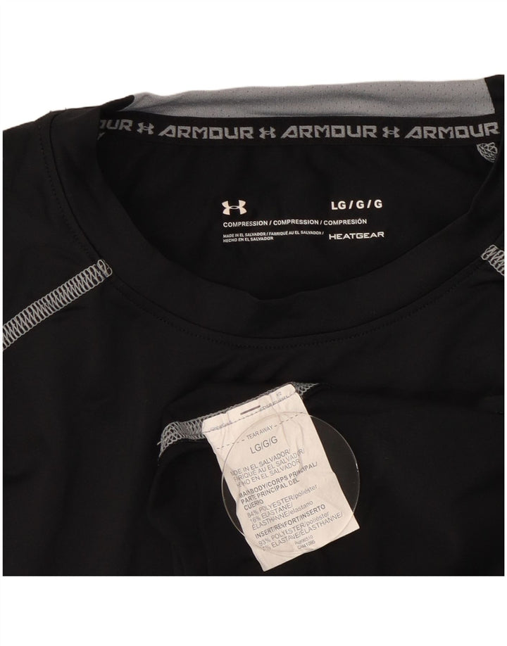 Under Armour Herre Heat Gear Top Langærmet Stor Sort Polyester