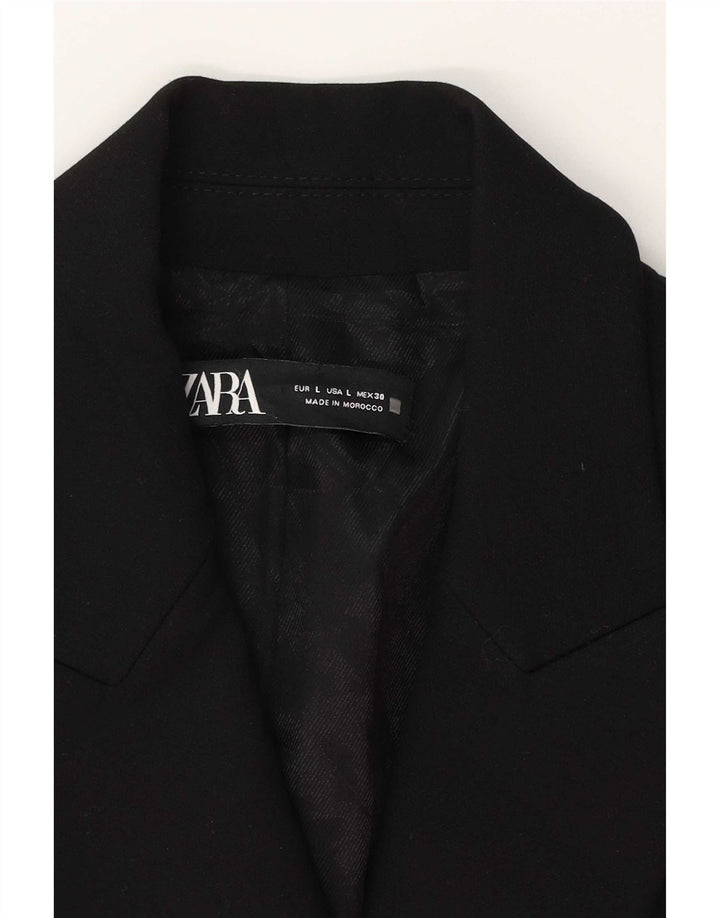 Zara Dame Dobbeltradet Blazer Jacket UK 14 Large Black