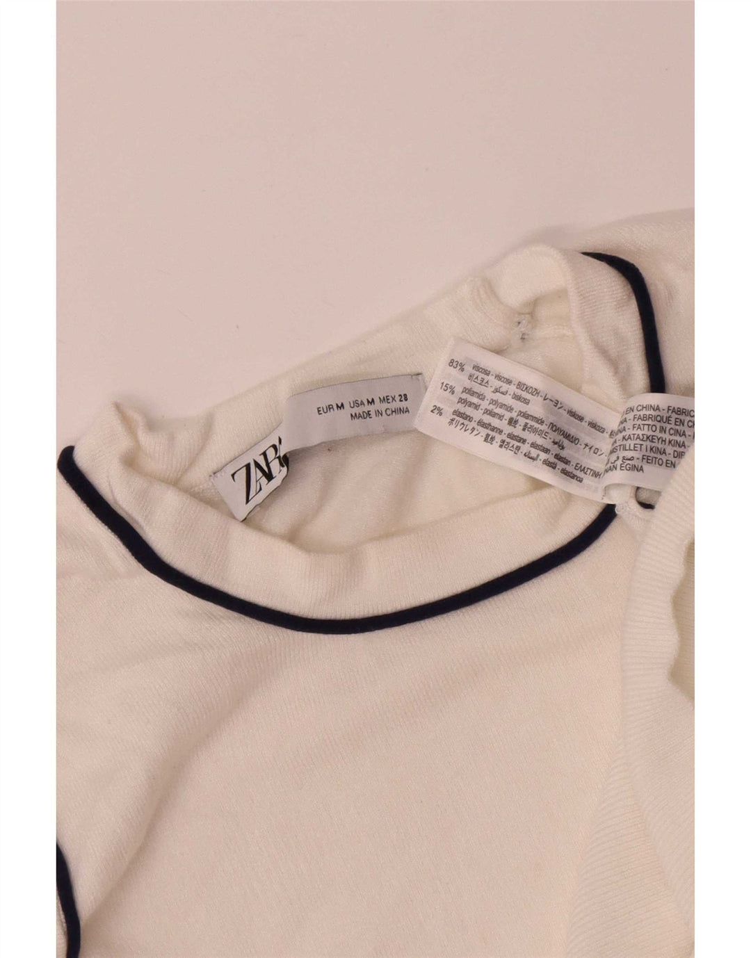 Zara Dame Vest Tank Top UK 12 Medium White Viscose