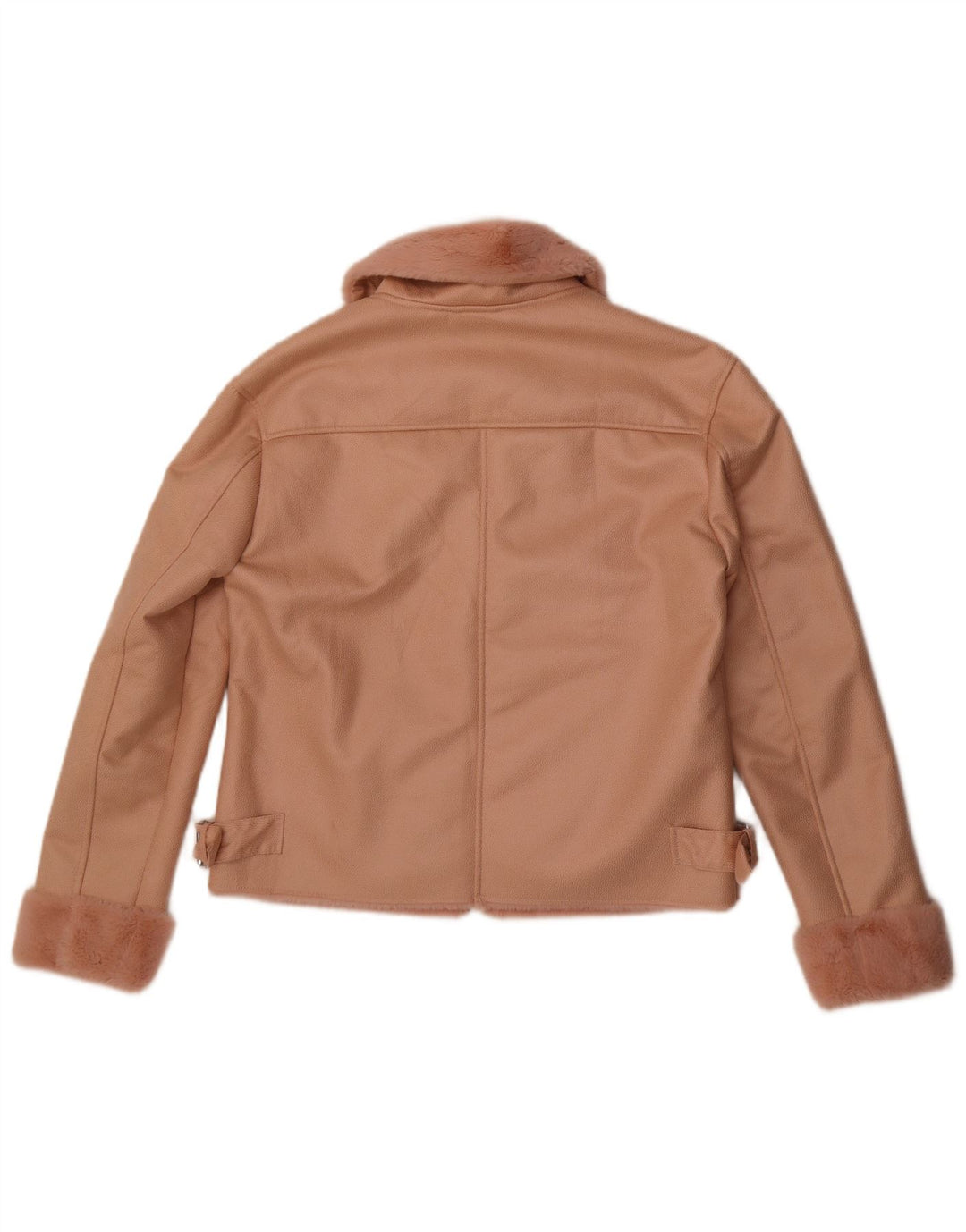 Guess Sherpa-jakke i imiteret læder til kvinder UK 12 Medium Pink Polyester