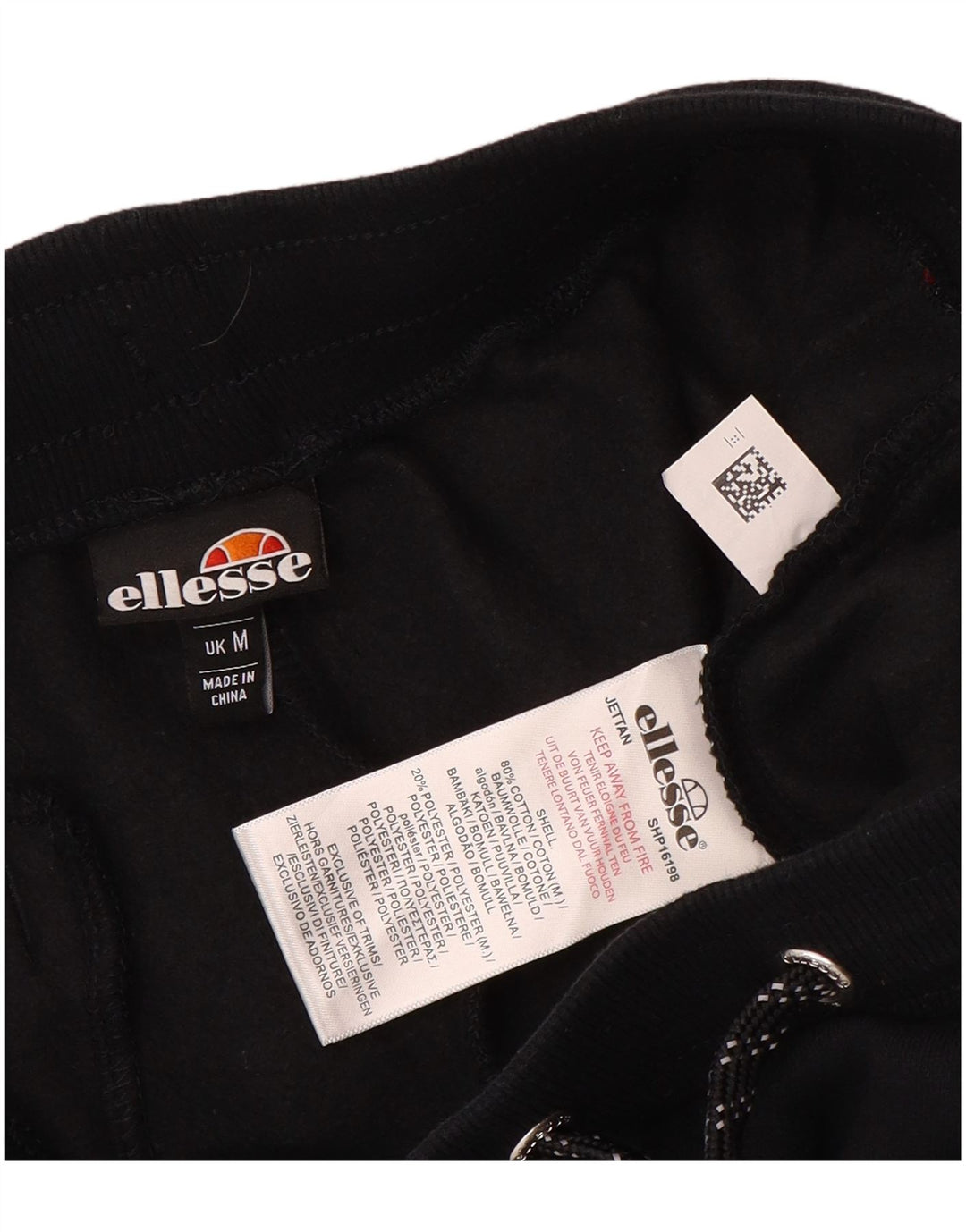 Ellesse Herre grafisk træningsdragt Bukser Joggers Medium Sort Bomuld