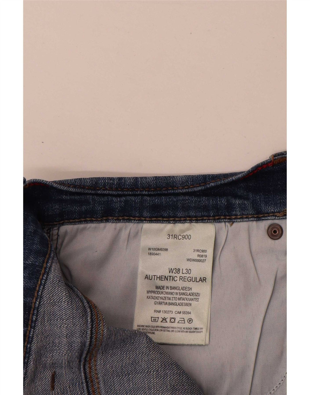 Wrangler Herre Autentiske Regular Straight Jeans W38 L30 Blå Bomuld