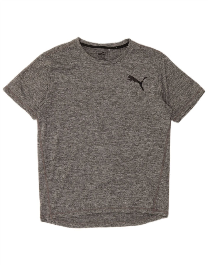Puma Herre T-Shirt Top Lille grå Flecked Polyester