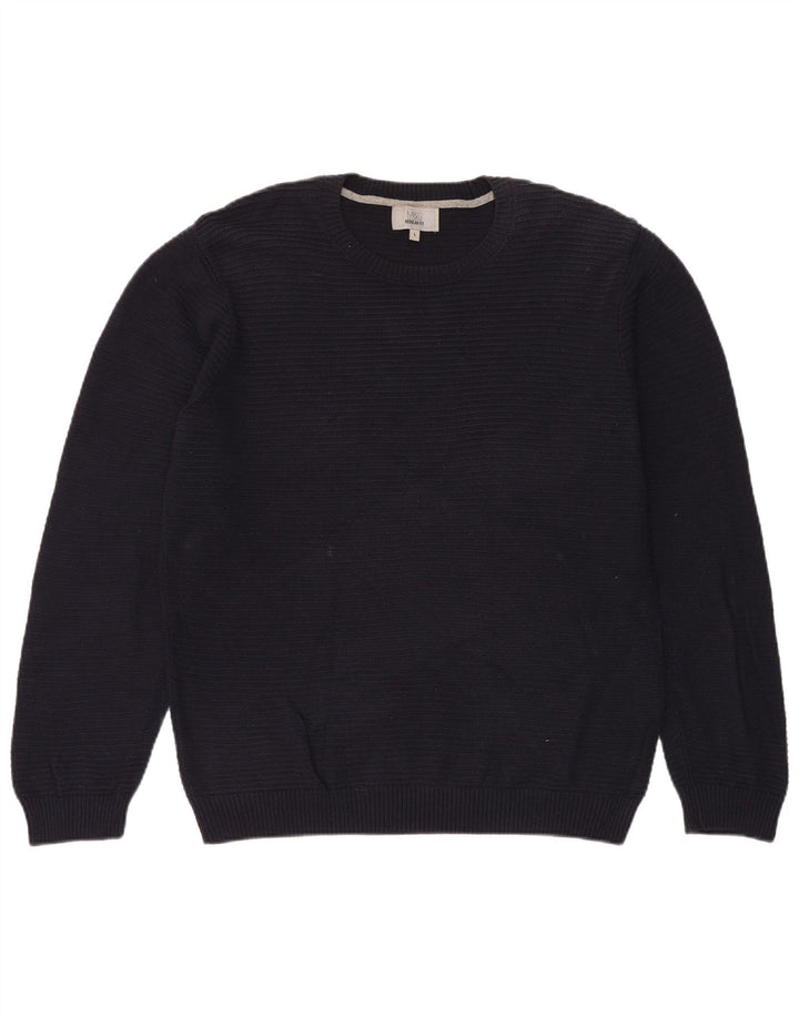Marks & Spencer Herre Regular Fit Crew Neck trøje Sweater Large Navy Blue