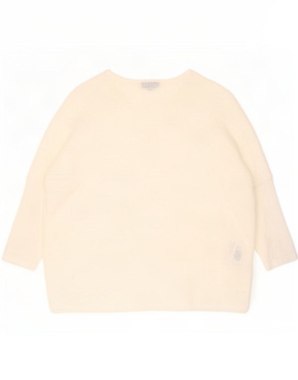Phase Eight Dame Oversized Top 3/4 ærmer UK 12 Medium Off White Viscose