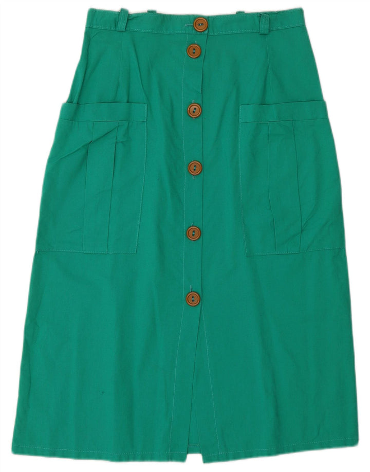 Vintage midi-nederdel til kvinder W28 Medium Green