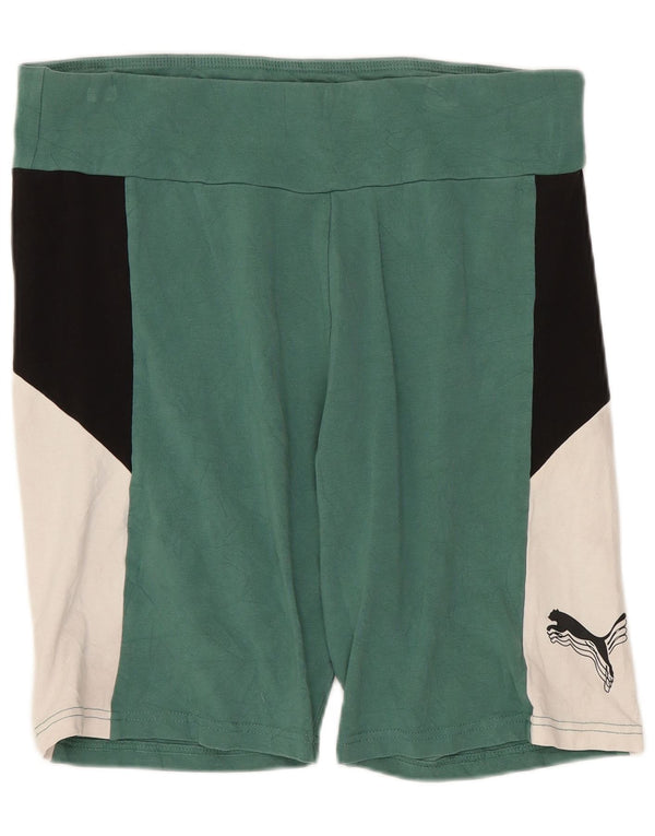 Puma Sportsshorts til kvinder UK 14 Large Green Colourblock Bomuld