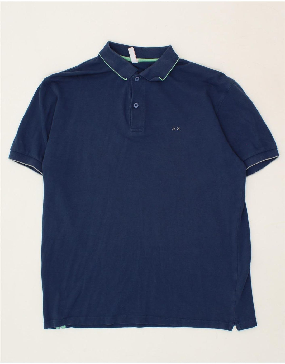 SUN68 Mens Polo Shirt XL Navy Blue Cotton Vintage Sun68 and Second-Hand Sun68 from Messina Hembry 