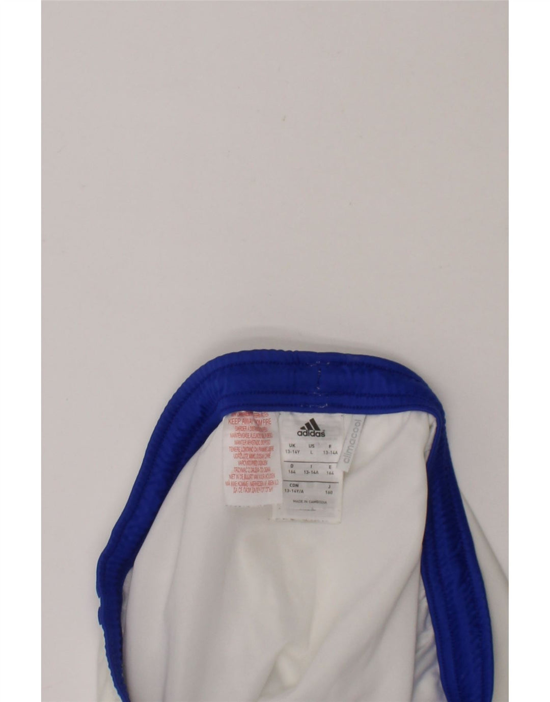 ADIDAS Boys Climacool Sport Shorts 13-14 Years  White Polyester Vintage Adidas and Second-Hand Adidas from Messina Hembry 