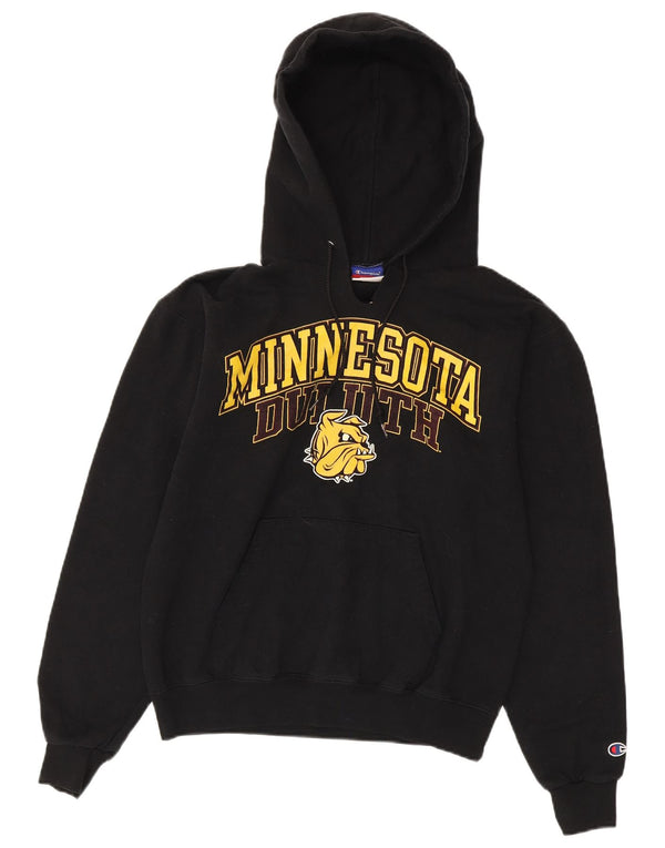 Champion Dame Minnesota Duluth Graphic Hoodie Jumper UK 14 Medium Black