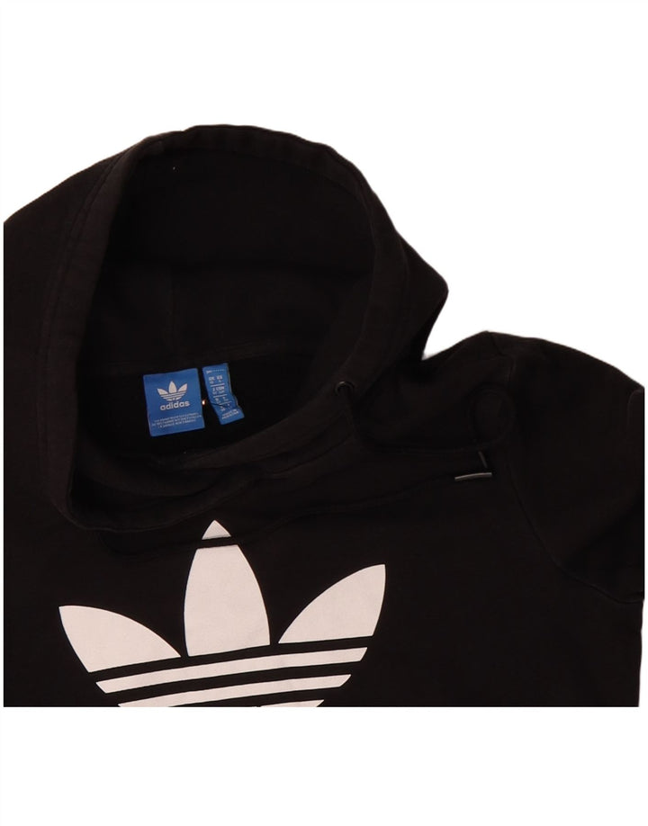 ADIDAS grafisk oversize hættetrøje til kvinder UK 10 Lille sort polyester