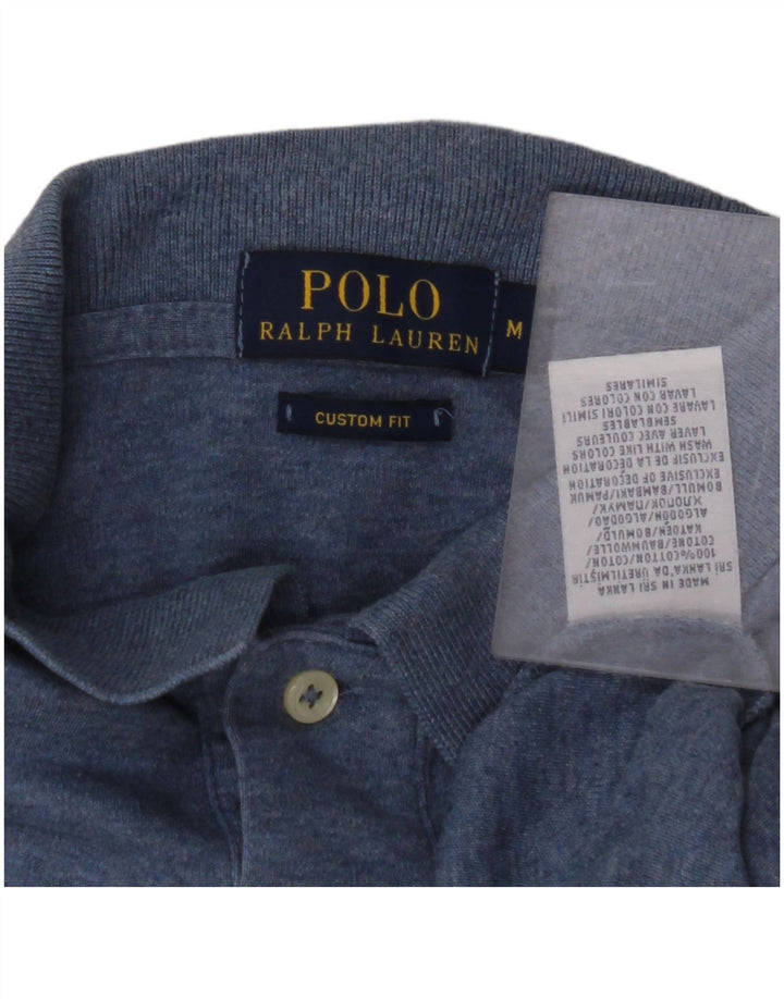 POLO RALPH LAUREN Herre Custom Fit Polo Shirt Medium Blue Bomuld