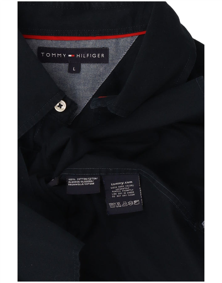 TOMMY HILFIGER Herreskjorte Stor marineblå bomuld