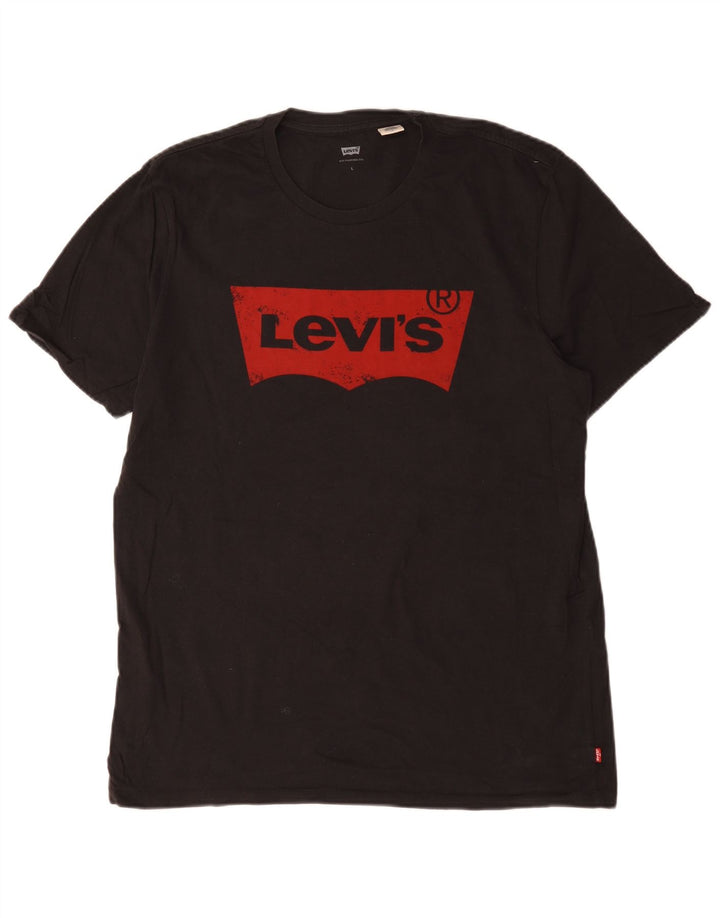 Levi's Herre grafisk T-shirt Top Stor sort bomuld