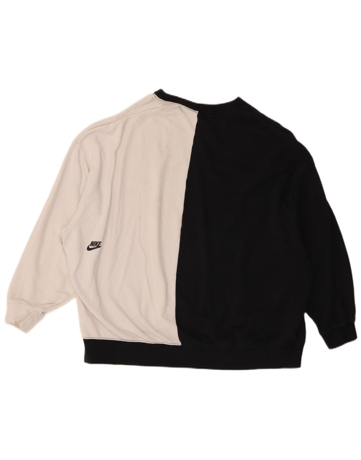 Nike Graphic Sweatshirt Jumper UK 10 Small Black Colourblock