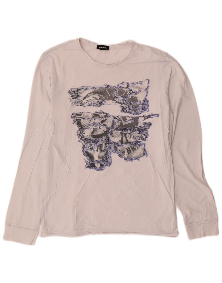 Diesel piger grafisk top langærmet 15-16 år off hvid bomuld