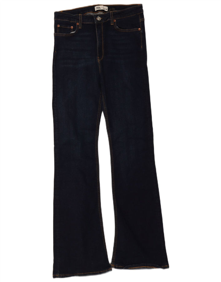 Zara Dame Slim Flared Jeans EU 40 Medium W30 L32 Marineblå Bomuld