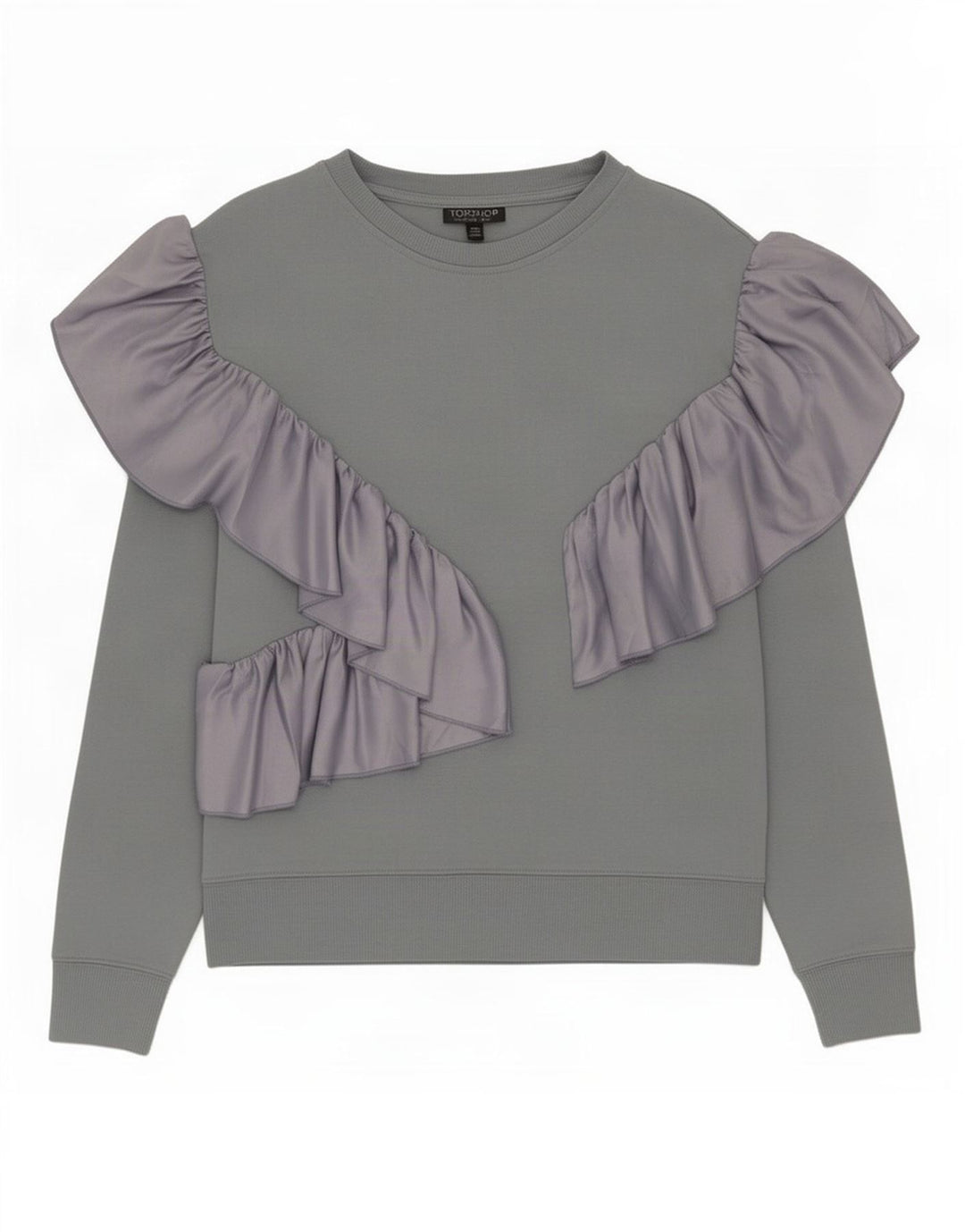 Topshop Dame Sweatshirt Jumper UK 10 Small Grå Polyester