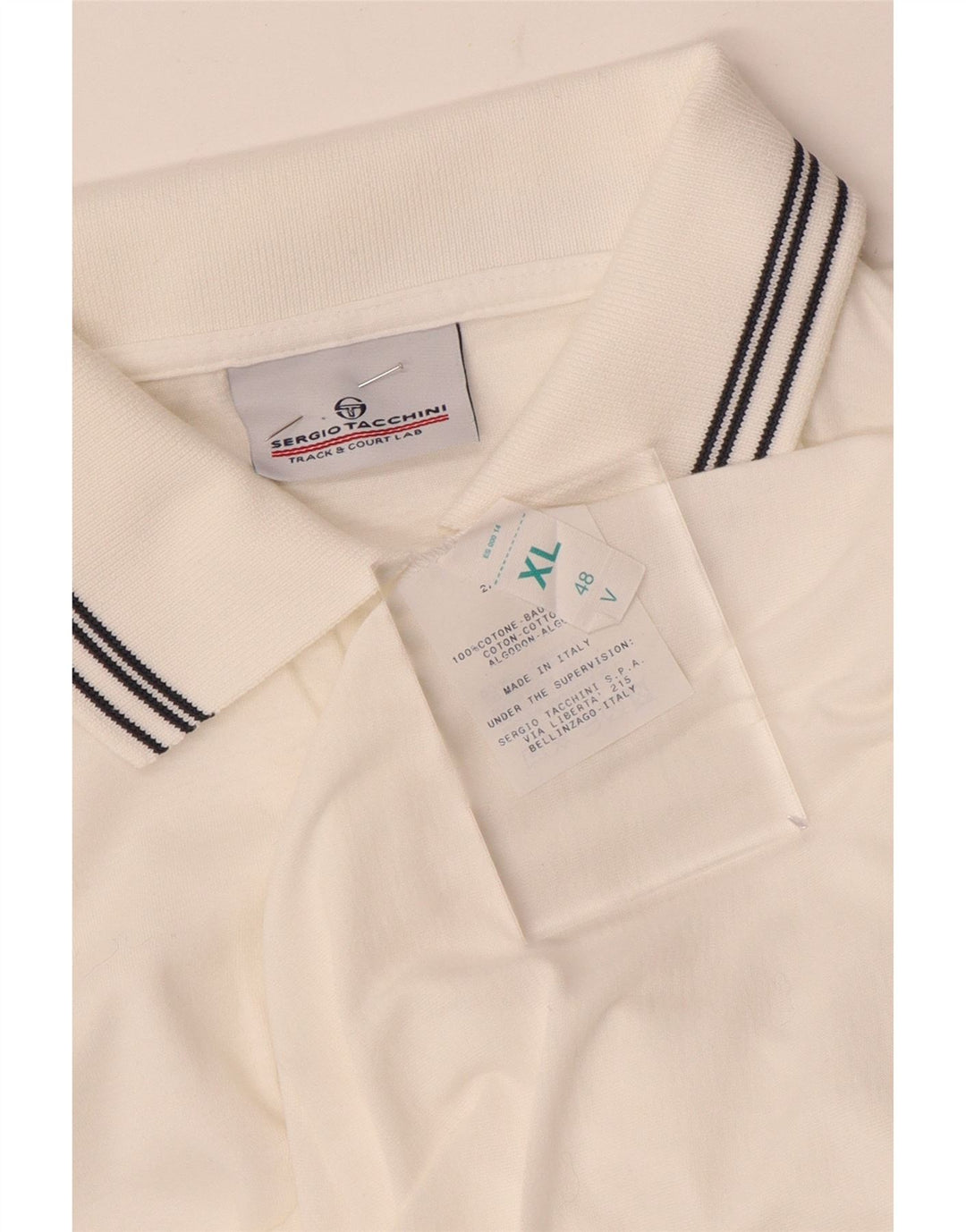Sergio Tacchini Dame Polo Shirt IT 48 XL Hvid Bomuld