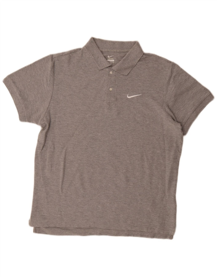 NIKE Poloskjorte til mænd, stor grå bomuld