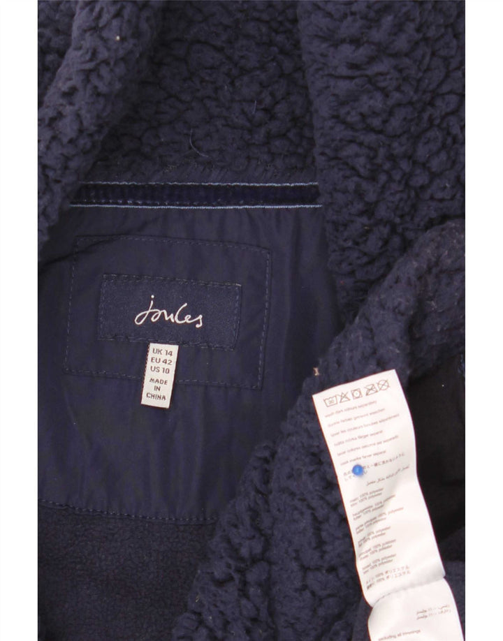 Joules Fleece Jumper med lynlås til kvinder UK 14 Large Navy Blue Polyester