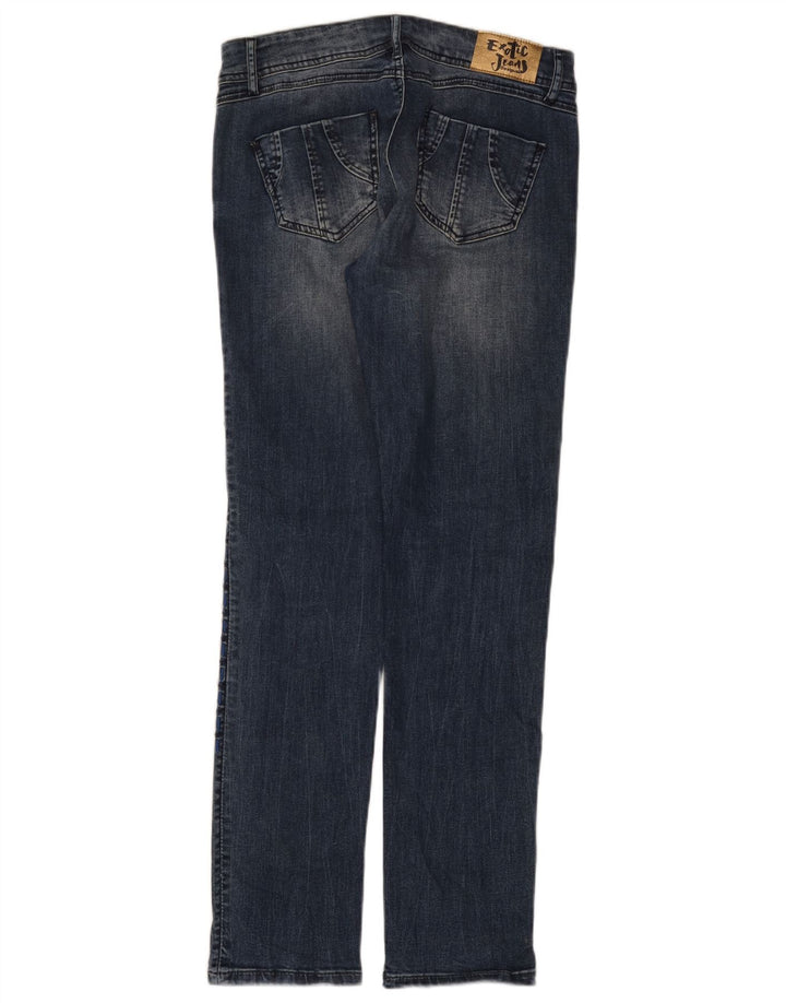 Desigual Kvinders Grafiske Slim Jeans W30 L31 Blå Bomuld