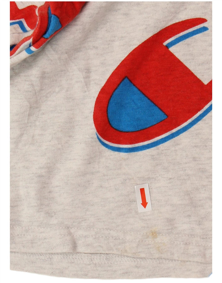 CHAMPION Womens Reverse Weave Crop Grafisk T-Shirt Top UK 16 Large Grey