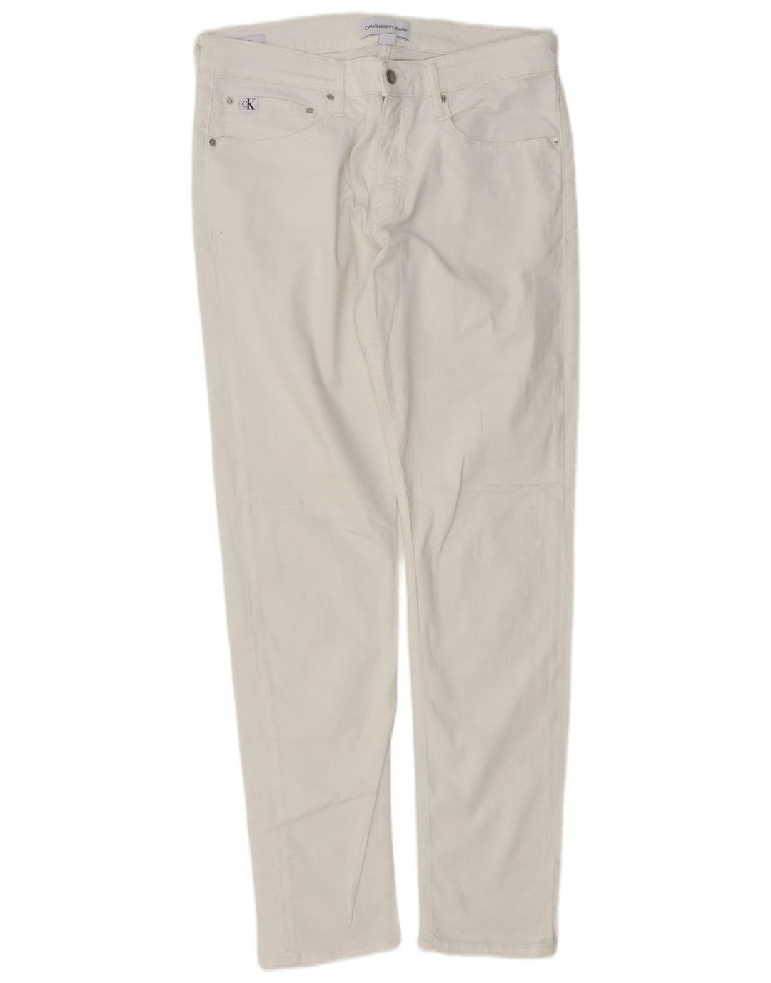 Calvin Klein Dame Slim Jeans W34 L32 Hvid Bomuld